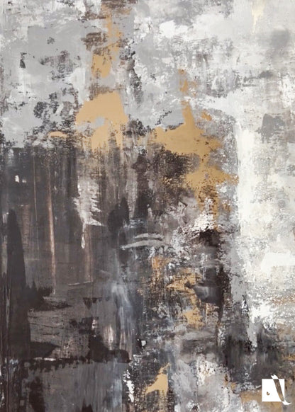 Pictura_Abstracta_cu_acrilic_crem-gri-ocru-maro-negru