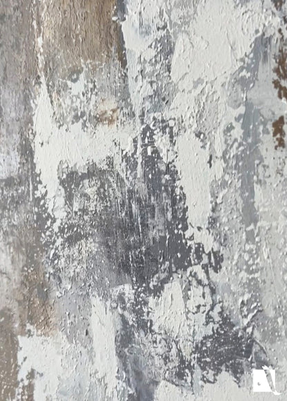Pictura_Abstracta_cu_acrilic_crem-gri-ocru-maro-negru detaliu