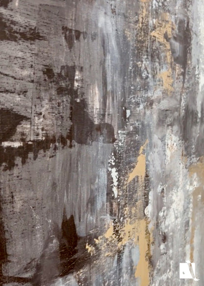 Pictura_Abstracta_cu_acrilic_crem-gri-ocru-maro-negru detaliu
