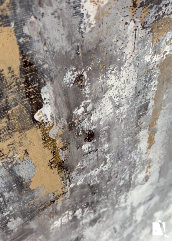 Pictura_Abstracta_cu_acrilic_crem-gri-ocru-maro-negru detaliu