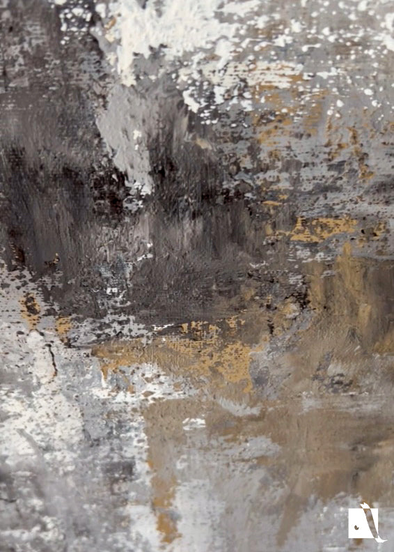 Pictura_Abstracta_cu_acrilic_crem-gri-ocru-maro-negru detaliu
