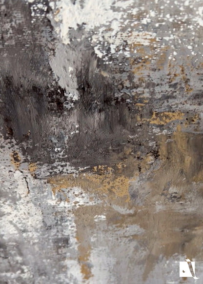 Pictura_Abstracta_cu_acrilic_crem-gri-ocru-maro-negru detaliu