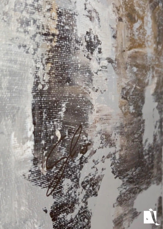 Pictura_Abstracta_cu_acrilic_crem-gri-ocru-maro-negru detaliu