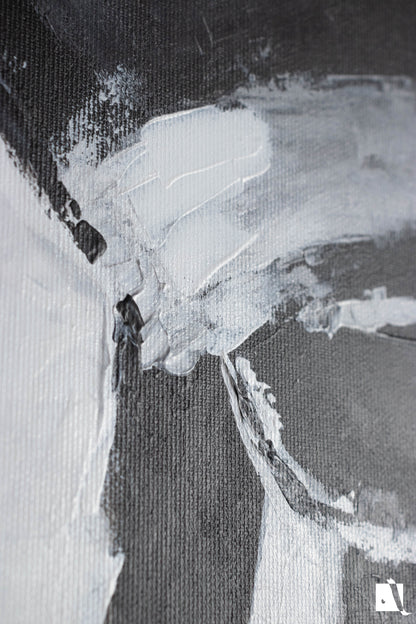 Pictura decorativa figurativa in acrilic, politista cu tigara alb negru