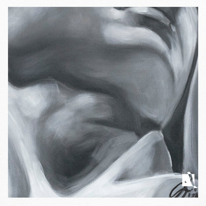 Pictura realizata manual alb-negru portret realist dupa personaj biblic david dupa sculptura lui Michelangelo