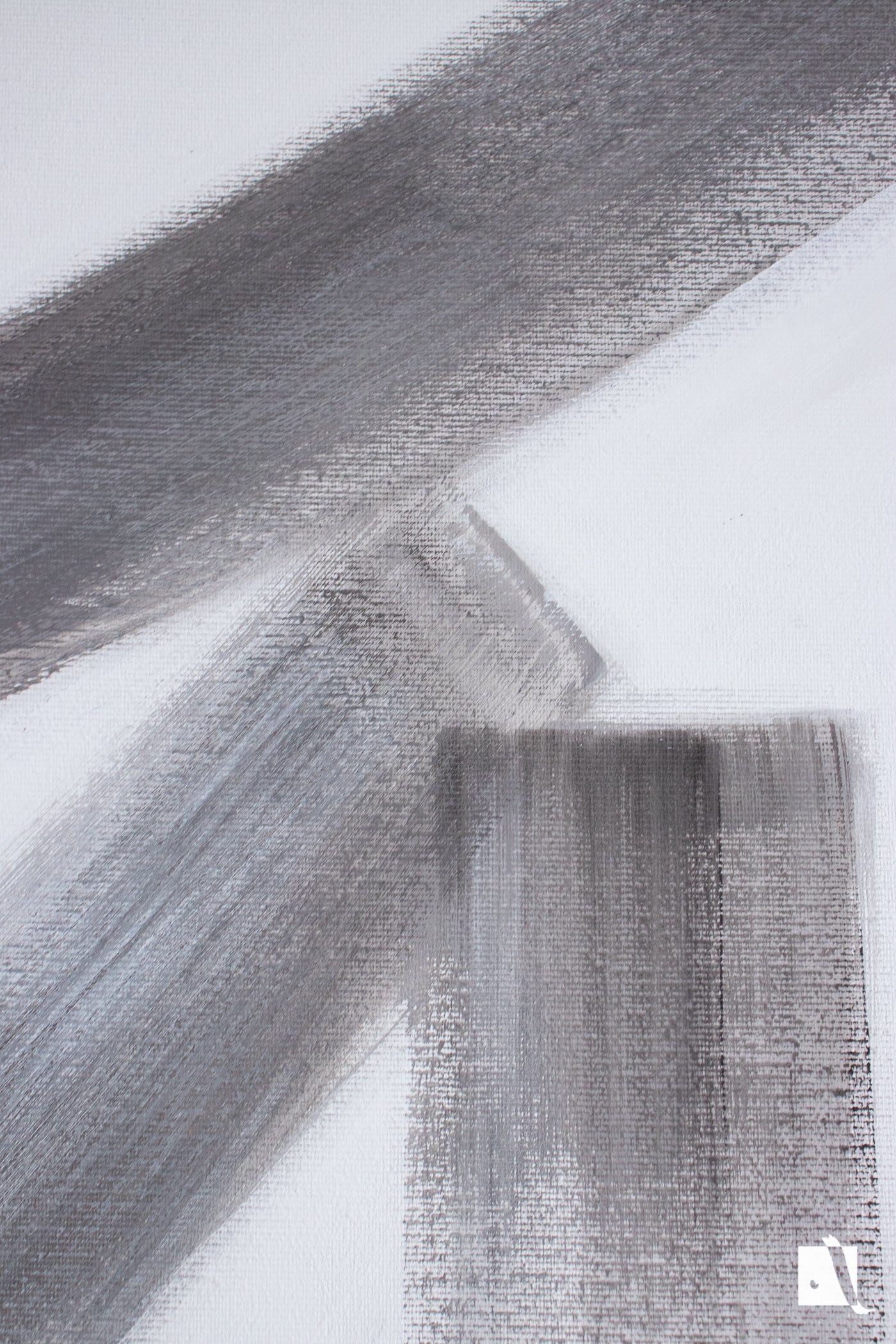 Pictura realizata manual in acrilic cu fundal alb si figura abstractizata 