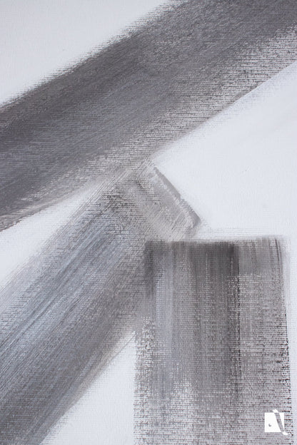 Pictura realizata manual in acrilic cu fundal alb si figura abstractizata 